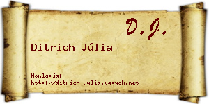 Ditrich Júlia névjegykártya
