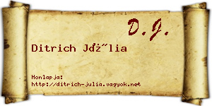 Ditrich Júlia névjegykártya